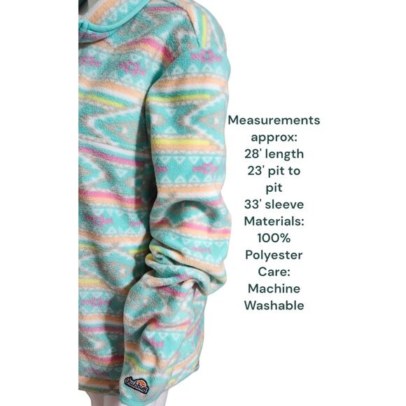 Chubbies Sweatshirt Mens Large Bright 1/4 Zip Pullover Tribal Fleece Commander N - Picture 2 of 9